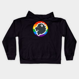 LGBTQ Pride Lion Anthro Furry Rainbow Logo Kids Hoodie